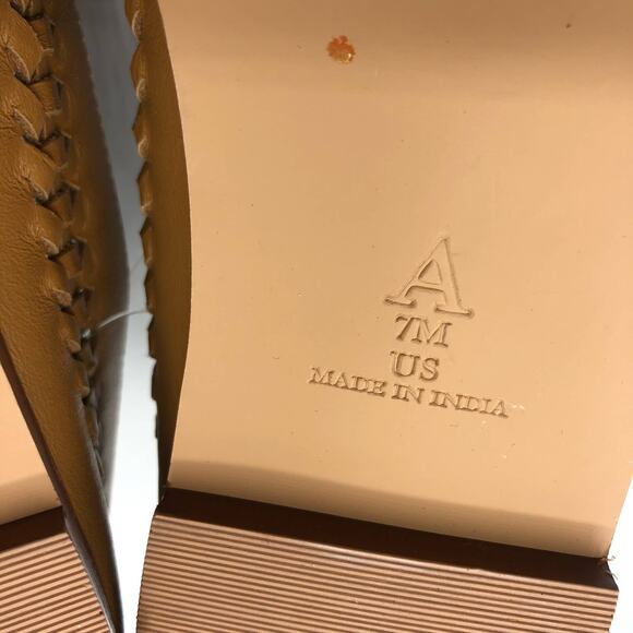 Anthropologie Pilcro Woven Leather Loafers Brown US 7 - Picture 9 of 12